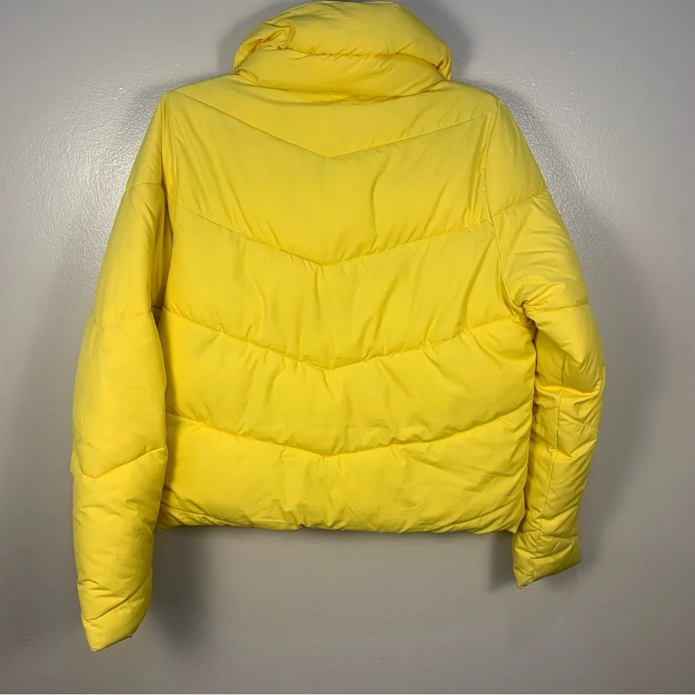 Abercrombie & Fitch Soft Yellow Puffer Jacket Zipper - Picture 12 of 13